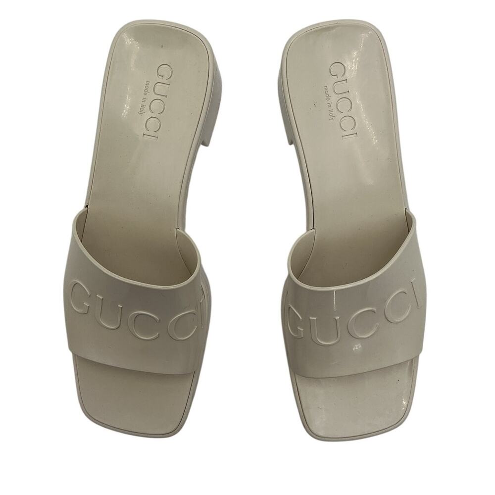Gucci Rubber Logo Platform Slide Sandals Size 37 EU / 7 US - Picture 3 of 6